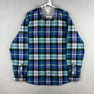 Carbon 2 Cobalt Shirt Jacket Mens XL Blue Green Plaid Flannel Lined Shacket